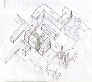 Схема размещения проектируемых жилых домов рядом с храмом Николы Мокрого