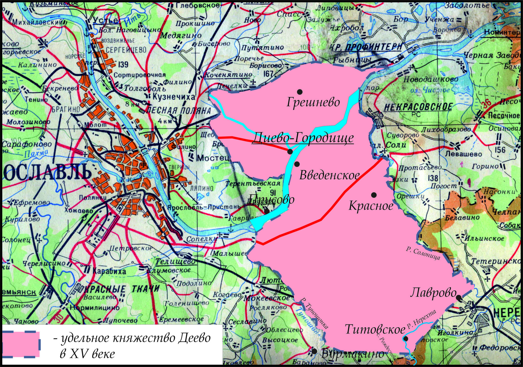 Диево городище ярославль карта